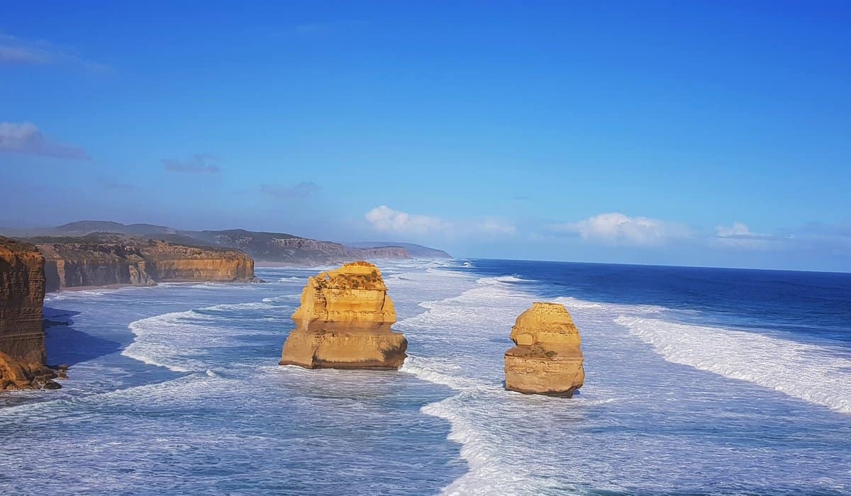 Twelve Apostles limestone stacks on the Great Ocean Road near Melbourne, Victoria